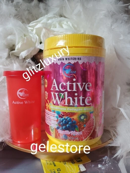 Phyto DSM ACTIVE WHITE glutatión colágeno brillo 800g frasco con taza mezcladora Foto 2 de 3
