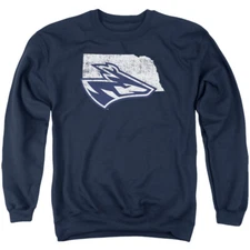 Nebraska–Kearney Adult Crewneck Sweatshirt State Shape, Navy, S-3XL