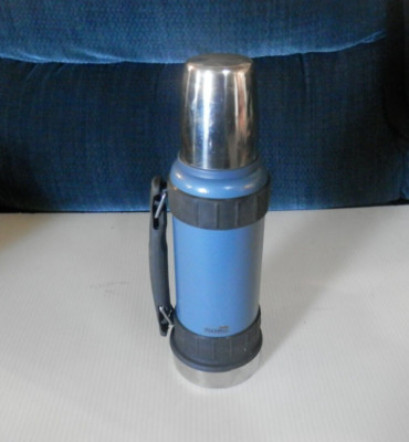 Thermos Vacuum Gun Metal Blue 40 OZ Thermax 1.25 Qt 1.2 L Maximum Insulation