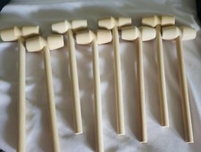 8 pc Crab Lobster Mallets Seafood Shellfish Mini Wooden Hammer Chocolate Hammer