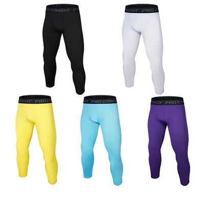 Agoky Leggings Herren 3/4 Lang Leggins Tights Laufhose Sporthose Stretch Outfits
