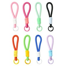 8x Braided Lanyard Keychain Phone Rope Strap Wrist Chain Decor with Spring Clips