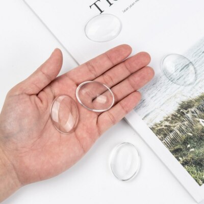 10x Glas Cabochons Oval Klar Transparent 10x14 13x18 18x25 30x40mm DIY Glasstein