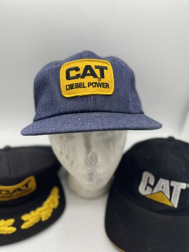 Vintage 80er Jahre Denim CAT Diesel Power Trucker Mütze Menge 5 Druckknopflasche Patch Mfg - Bild 3 von 12
