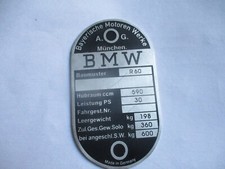 Nameplate BMW R60 Vintage Motorcycle R 60 Aluminium Plate s102 30PS