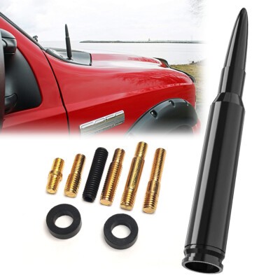 Bullet Antenna White Silver BULLET ANTENNA 50 CAL For CHEVROLET SILVERADO 1500/2500/3500/GMC... Antenna Bullet For Truck - Foto 8