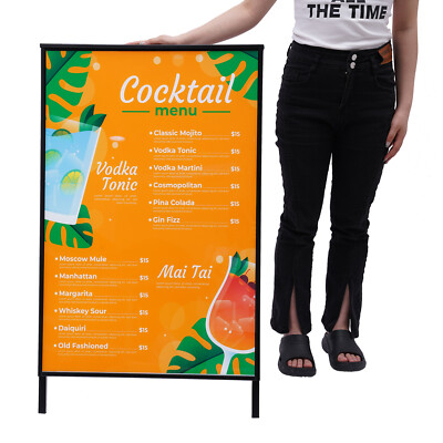 LED Light Box Display Sign Holder in Black for Movie Poster Advertising Display