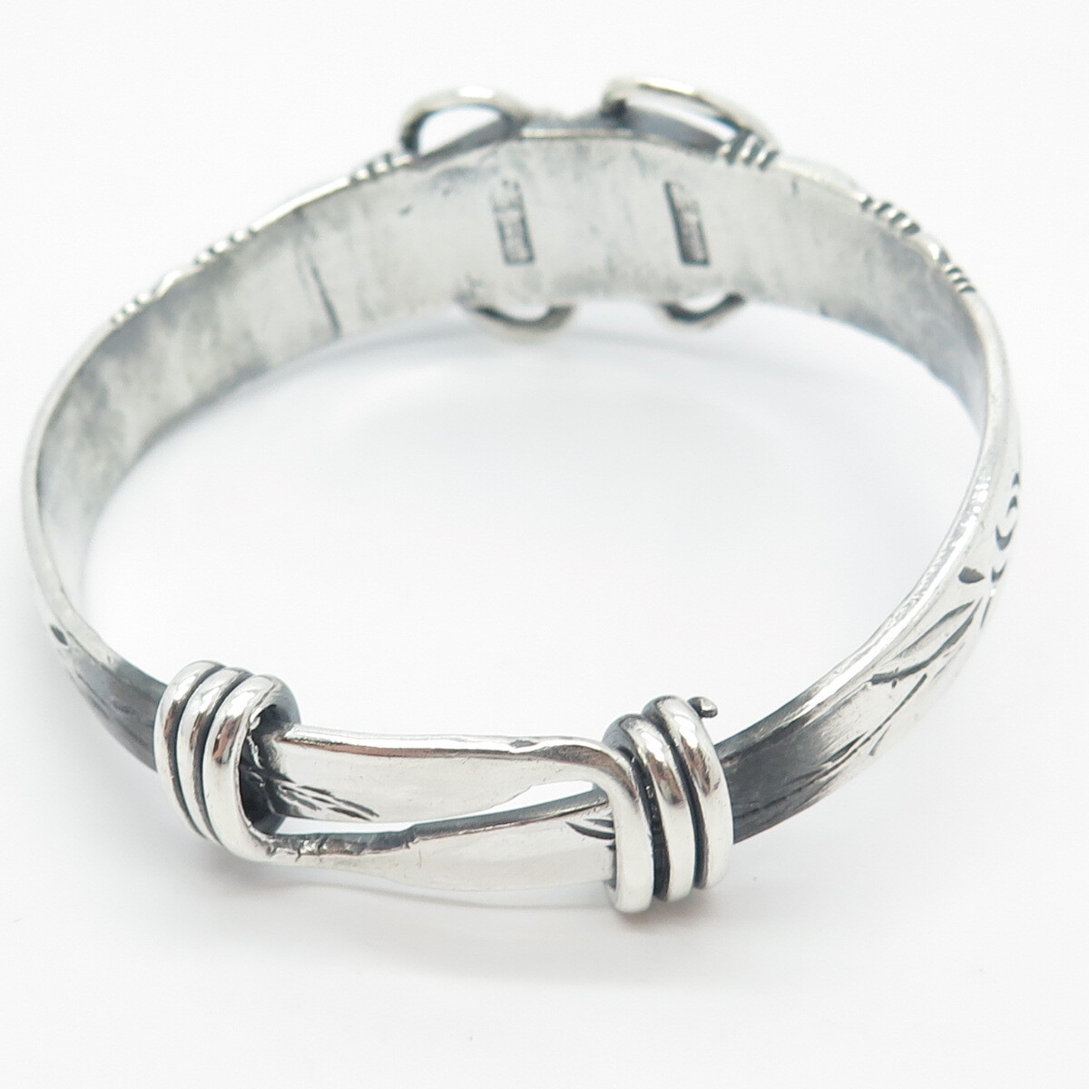 980 Fine Silver Rare Antique China Power Bangle Bracelet 7.25