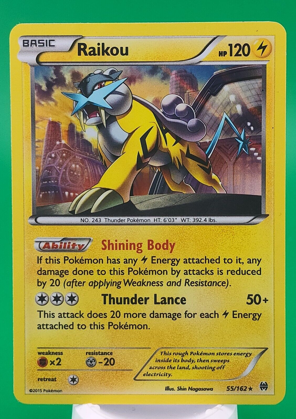 Raikou 55/62 TCG Pokemon XY Breakthrough Rare Holo Card