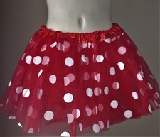 Childs RED With WHITE POLKA DOTS TUTU Costume Dance Skirt GIRLS Kids