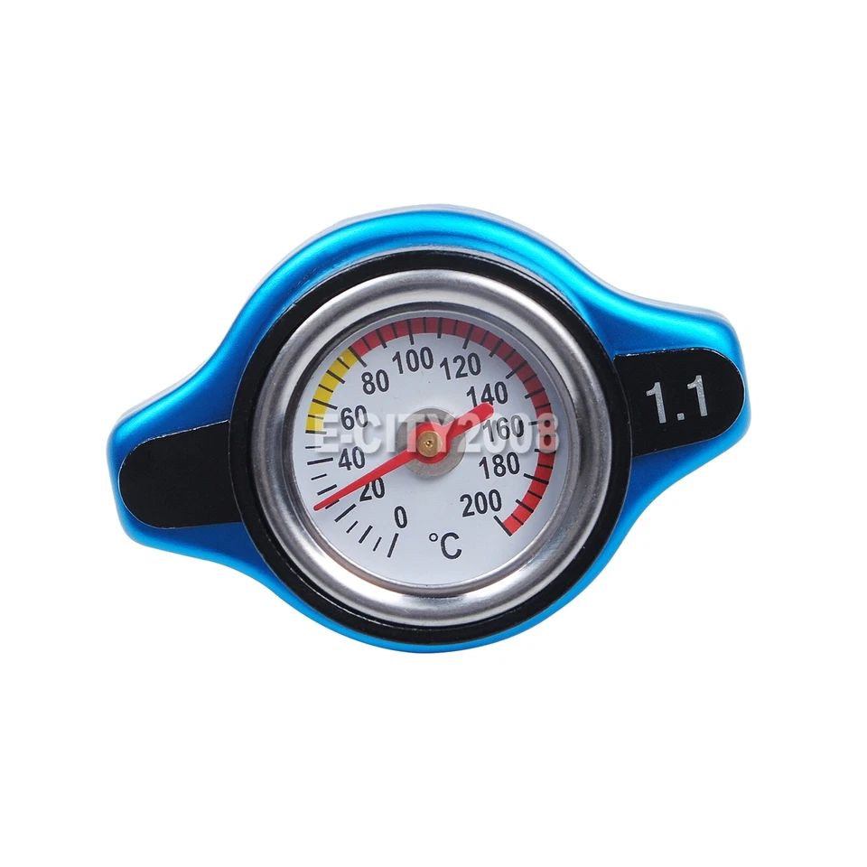 Cubierta de tapa de radiador medidor termostático para automóvil cabeza pequeña con medidor de temperatura del agua 1,1 bar Foto 3 de 4
