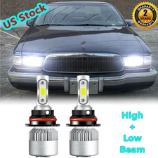For Buick ROADMASTER 1991-1996 2pc 9004 LED Headlight High Low Beam Bulbs 6000K