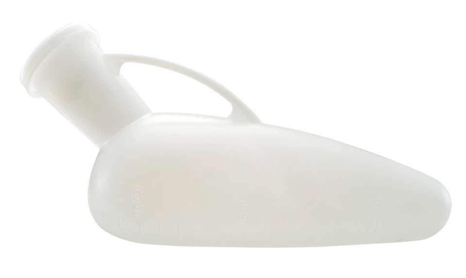 SANI-ALT Urinflasche mit Griff und Deckel 1,2 Liter, milchig-transparent, für Herren