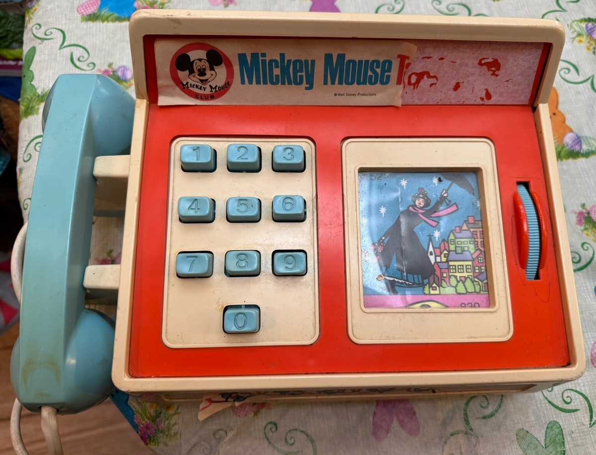 Vintage Walt Disney 1970s Hasbro Mickey Mouse Talking Phone - For