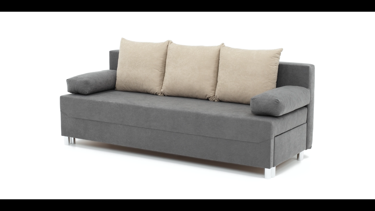 Sofa Norman Ausziehbares Couch Schlafsofa Bettfunktion Bettkasten Modern M24