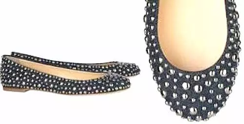 Giuseppe Zanotti Studded Denim Ballet Flats Size 38.5