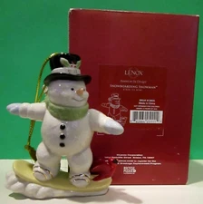 LENOX 2011 annual SNOWMAN ORNAMENT -- -- SNOWBOARDING -- -- NEW in BOX