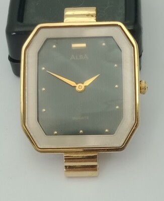 Vintage Seiko Alba V300-X011 Black Dial Quartz Watch
