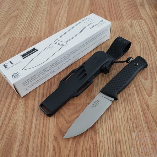 Fallkniven F1 Fixed Knife 4" Satin Elmax Steel Blade Black Thermorun Handle - Picture 12 of 12