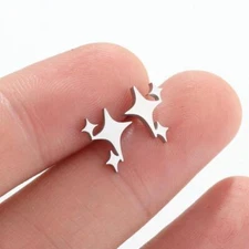 2pairs stainless steel Stars earrings, 4 colors Jewelry Wholesale FJS118-648