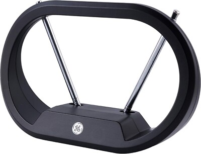 HDTV 33675 GE Modern Loop Indoor Antenna 4K Ultra HD 1080p 4ft