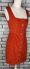 Urban Outfitters Women's Burnt Orange Button Front Corduroy Dress Size 2