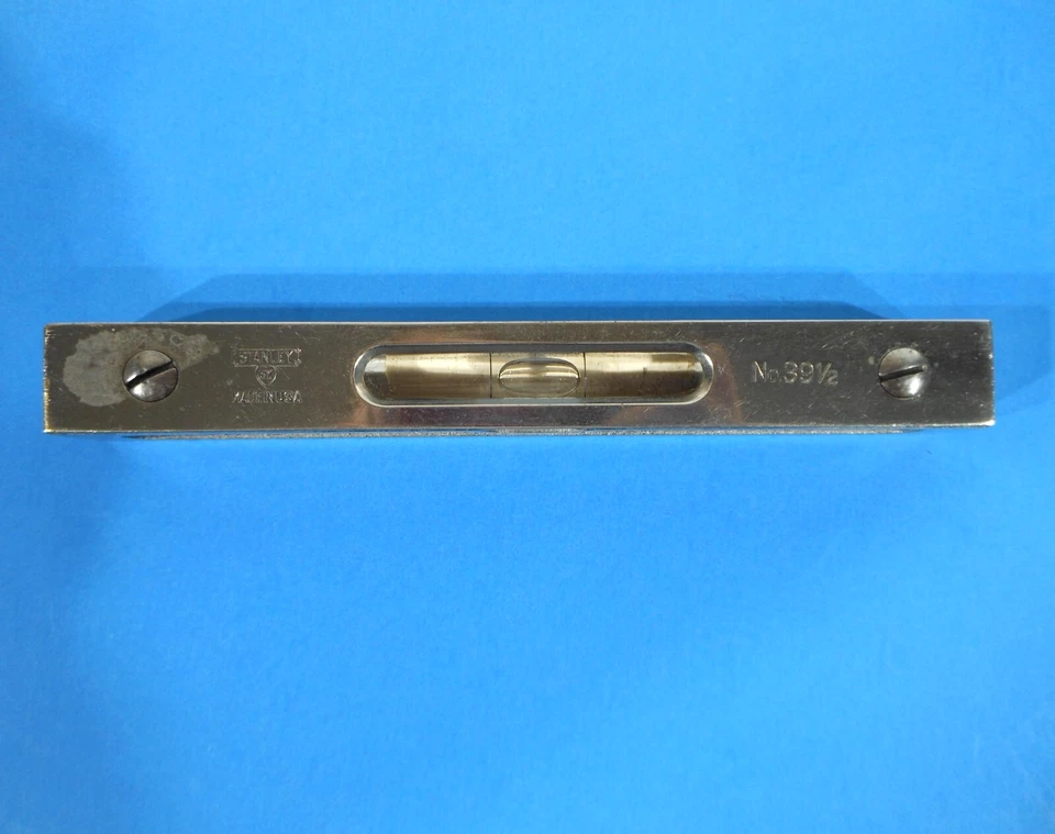 VTG STANLEY No. 39 1/2 NICKEL PLATED MACHINISTS LEVEL MADE IN U.S.A. - Image 2 of 4