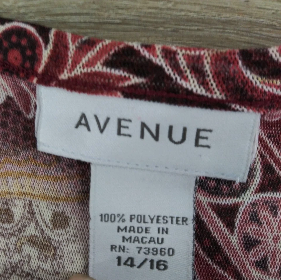 Camisa Avenue para mujer talla 14/16 marrón cachemira lentejuelas manga 3/4 blusa semi transparente Foto 4 de 4