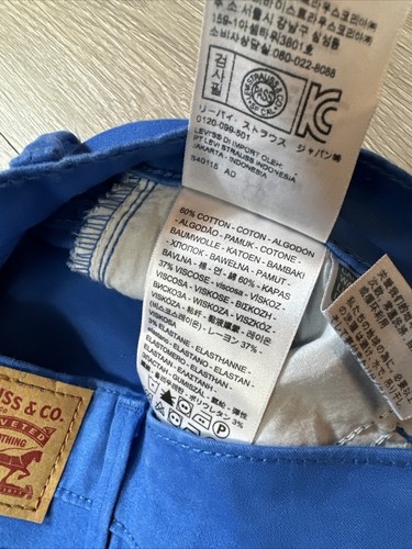 Levi's 710 super dünne farbige Damenjeans Größe 25 30"" Innennahtblau Neu - Bild 5 von 10