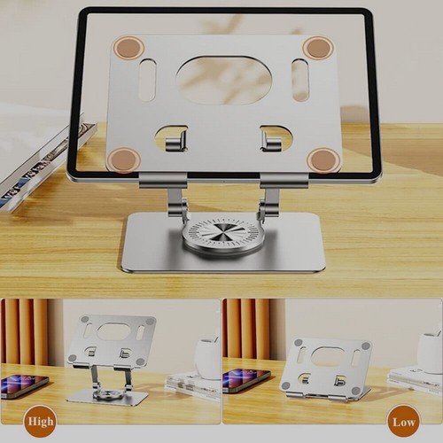360° Swivel Metal Portable Tablet Stand Riser Bracket Adjustable Holder For Desk - Picture 6 of 22