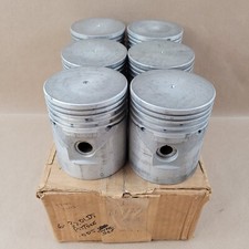 6 New Old Stock Sterling Aluminum Pistons .005 Oversized 1937-1940 Oldsmobile