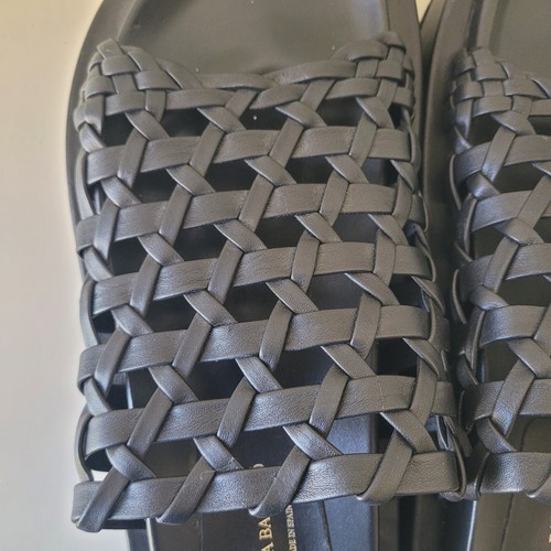 Paloma Barcelo Elisa Woven Slip On Black Slides Womens Size 41 EU - Picture 7 of 10