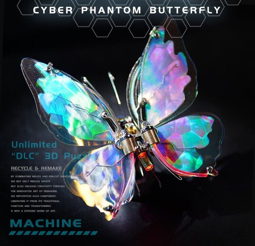 Butterfly 3D Mechanical Model Self Assembling Metal Miniature DIY Set Toy - Picture 2 of 21