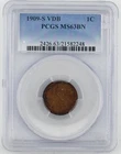 Rare!  1909 S VDB Lincoln Wheat Cent PCGS MS-63 BN - No Reserve!