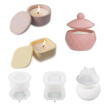 3Pcs Resin Molds Silicone Epoxy Resin Molds Jar Molds with Lid for Resin Cast...