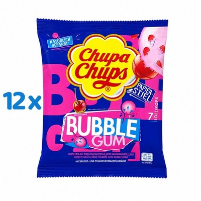 Chupa Chups Maxi Bubble Gum Kirsche 12x 126g Lollipops
