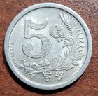 French ALGERIA 1921 Aluminum Necessity Token ORAN 5 Centimes AU KM-TnE1 — photo 2