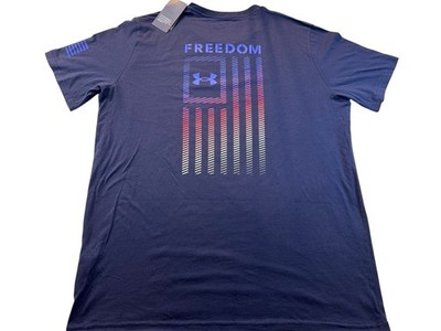 Under Armour Freedom Flag Gradient Short-Sleeve Navy Blue T-Shirt Mens 2XL - NEW