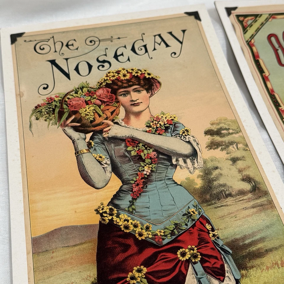 Antiguo T.C. Litografías de tabaco Williams & Co. “The Nosegay” y “Octoroon” 1880 Foto 2 de 4