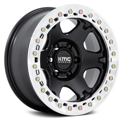 KMC KM238 VI BEADLOCK Wheels 17x9 (-38, 5x127, 71.5) Black Rims Set of 4