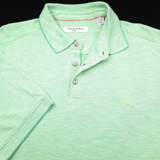 Tommy Bahama tech Polo Shirt -XL- Green Embroidered Marlin -Modal- GOLF
