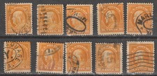 USA Scott 416  P12 SL Watermark Franklin 10 cent Used Lot  of 10 (416-10-2)
