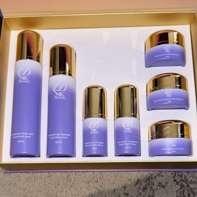 QD 24K cosmetics Bakuchiol Elixir Skin Care Set Hyaluronic Collagen Niacinamide