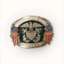 Siskiyou Buckle Co. United States Navy Retired Belt Buckle Made in USA W-6 1992