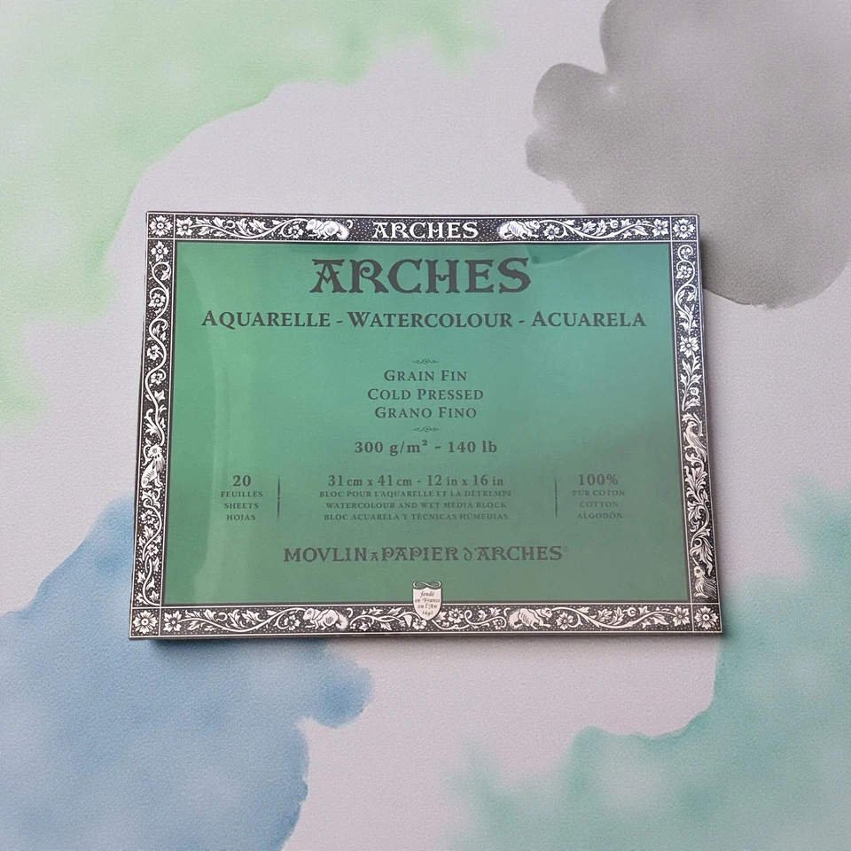 Arches 12x16" Watercolor Block  100% Cotton 140lbs 20 Amazing Sheets In Plastic! - Image 3 of 4