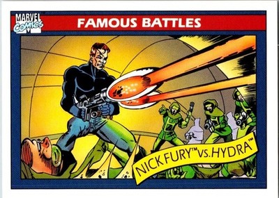 1990 Marvel Comics Famous Battles Nick Fury vs. Hydra Card #107