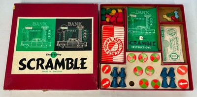 Vintage 50er Jahre SCRAMBLE Chad Valley Brettspiel - UNVOLLSTÄNDIG - Made In England