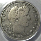 1896 S Barber Quarter 25c Circulated Details San Francisco KEY DATE RARE