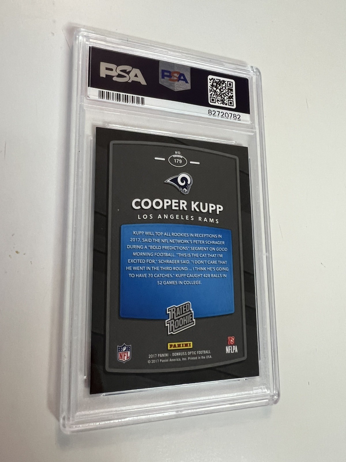 PSA 10 * 2017 Panini Donruss Optic Football Cooper Kupp Base Rated Rookie #179 view 6