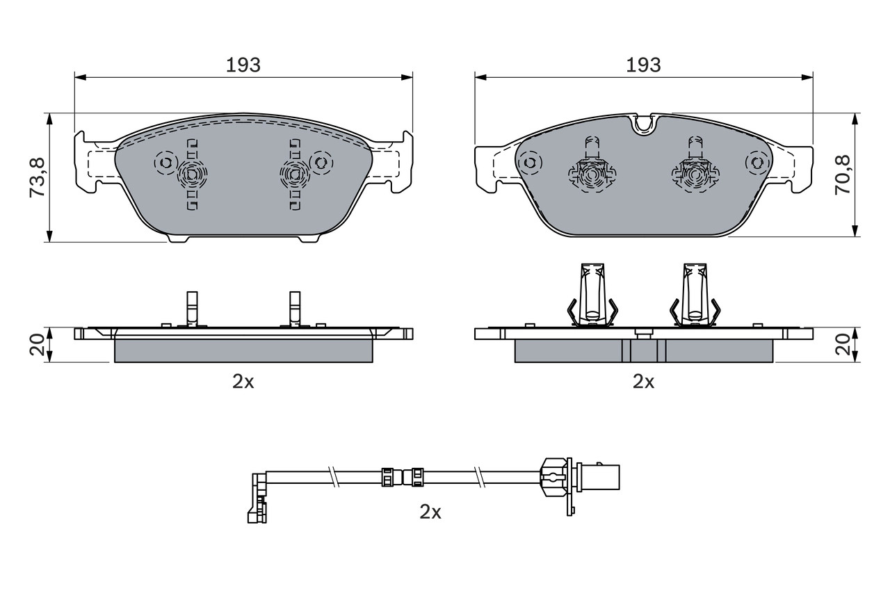 Kit plaquettes de frein à disque avant Bosch 0986494987 pour système de freinage Audi